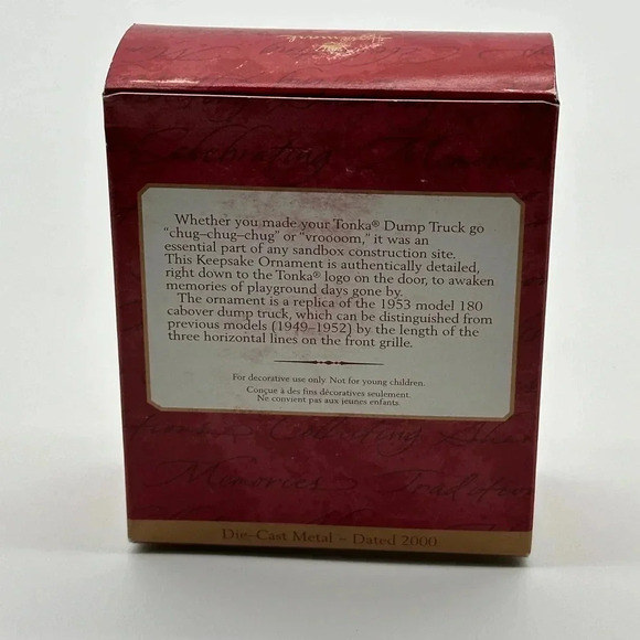Hallmark Keepsake Ornament in Box 2000 Tonka Series Dump Truck Metal Christmas - Picture 3 of 11